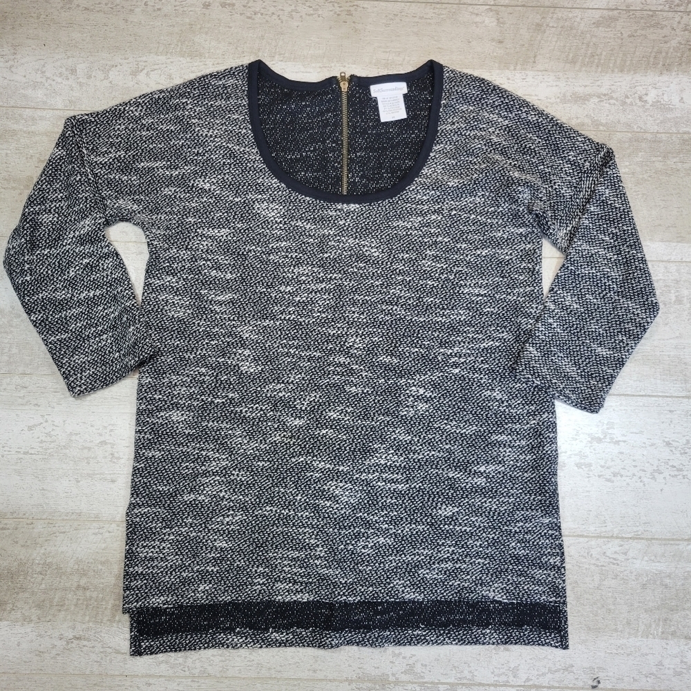 Soft Surroundings Black White 3/4 sleeve blouse